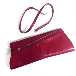 CHARLES JOURDAN LAMB Red, Clutch, with a strap
